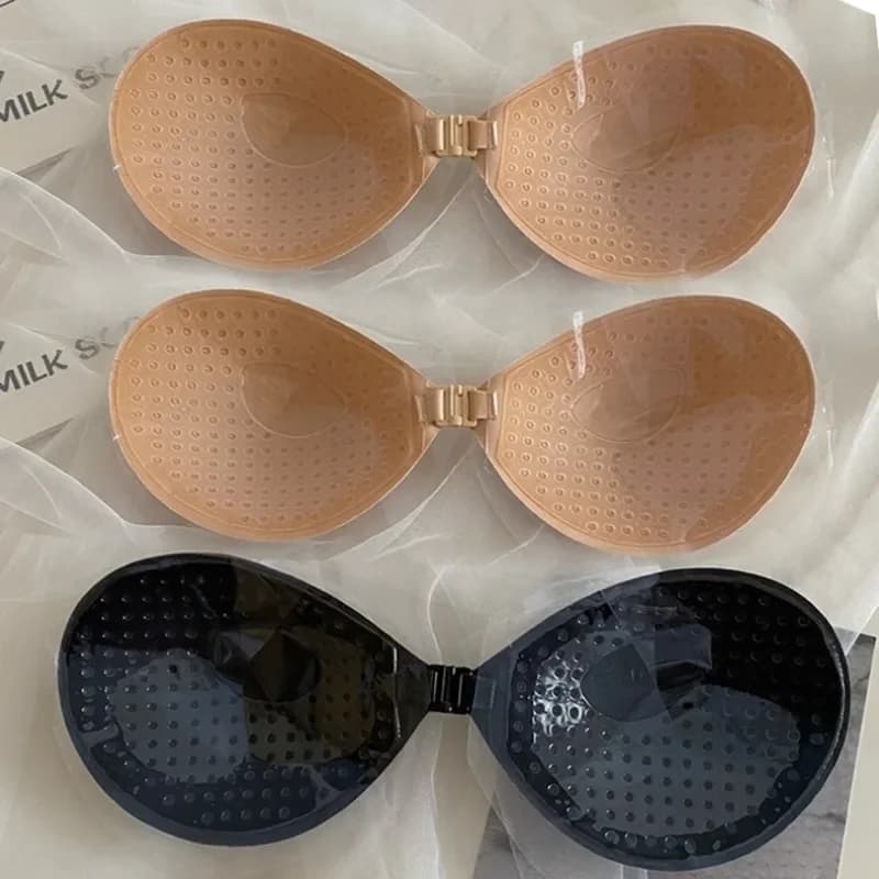 Women's Invisible Strapless Adhesive Stick Bra Strapless Push Up Bras Lingerie Seamless Silicone Nipple Cover Bralette Underwear