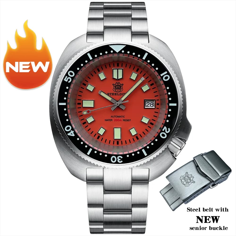 STEELDIVE SD1974 NEW Colors Fashion Abalone Sapphire Crystal NH35 Movement Swiss Luminous 200M Waterproof Mechanical Dive Watch