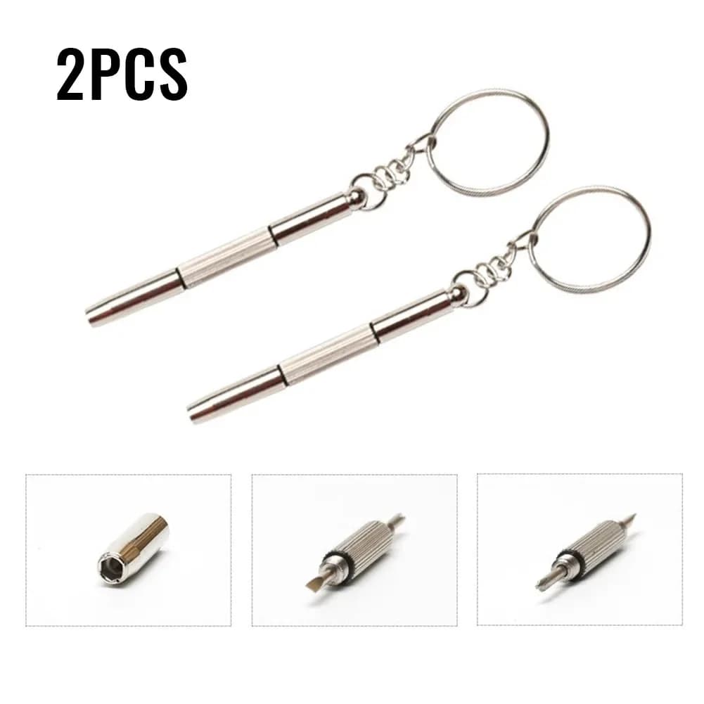 3-in-1 Mini Precision Repair Screwdriver Multifunctional Portable Optical/Eyeglasses/Sunglasses/Jewelry/Watches With Key Chain