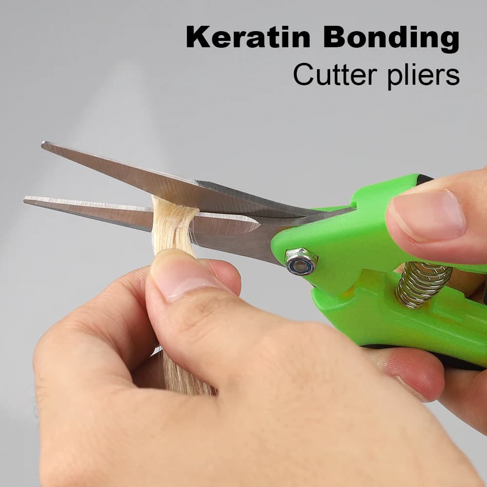 Hair Extension Pliers Keratin Bonding Cutter Pliers with Straight Stainless Steel Hand Pruner Pruning Shear Blades