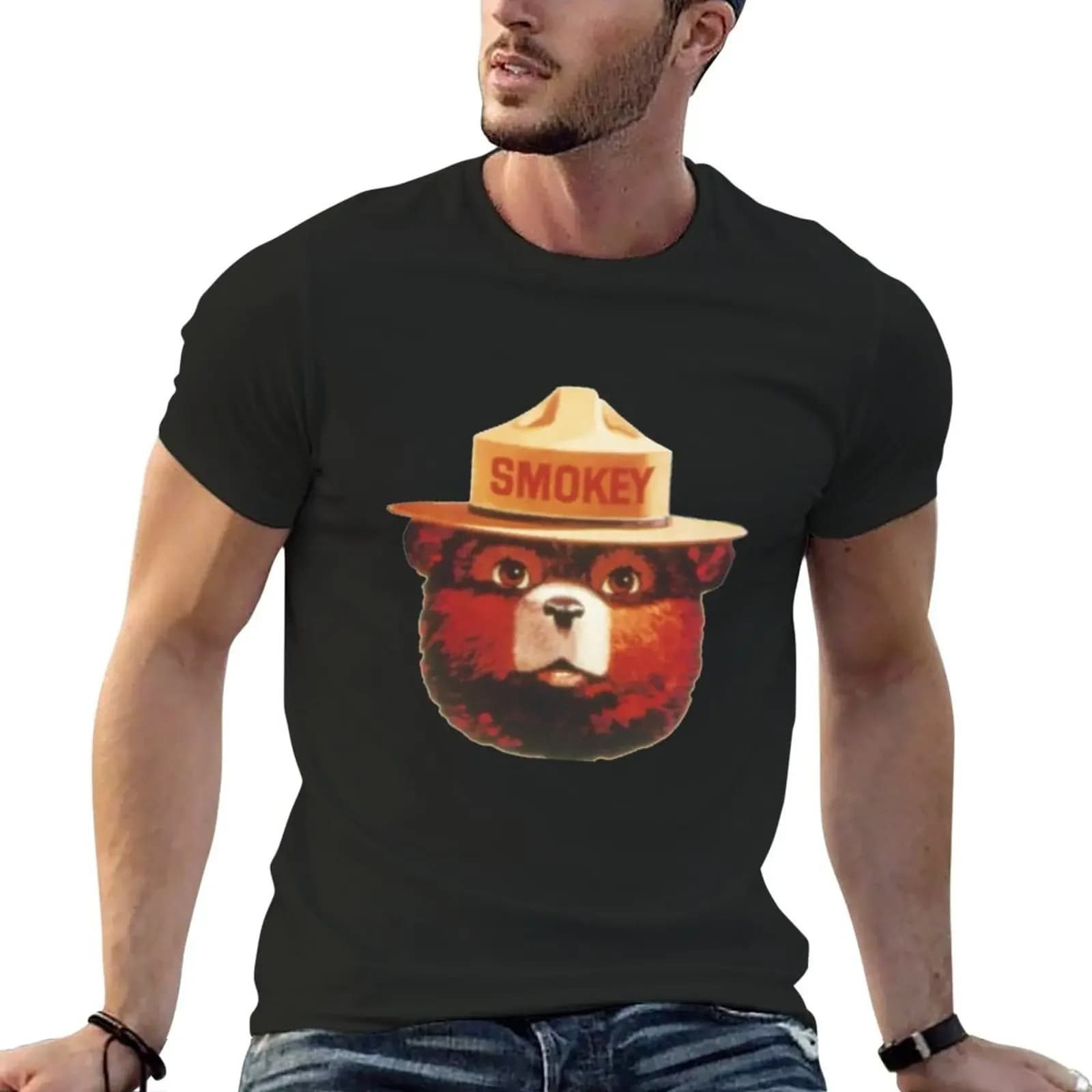 New smokey the bear T-Shirt Oversized t-shirt sweat shirts men clothing
