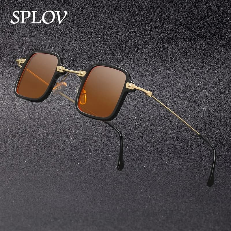 Steampunk Small Sunglasses Men Fashion Driving Shades Brand Designer Anti-Blue Light Glasses Leopard Black Punk Oculos UV400