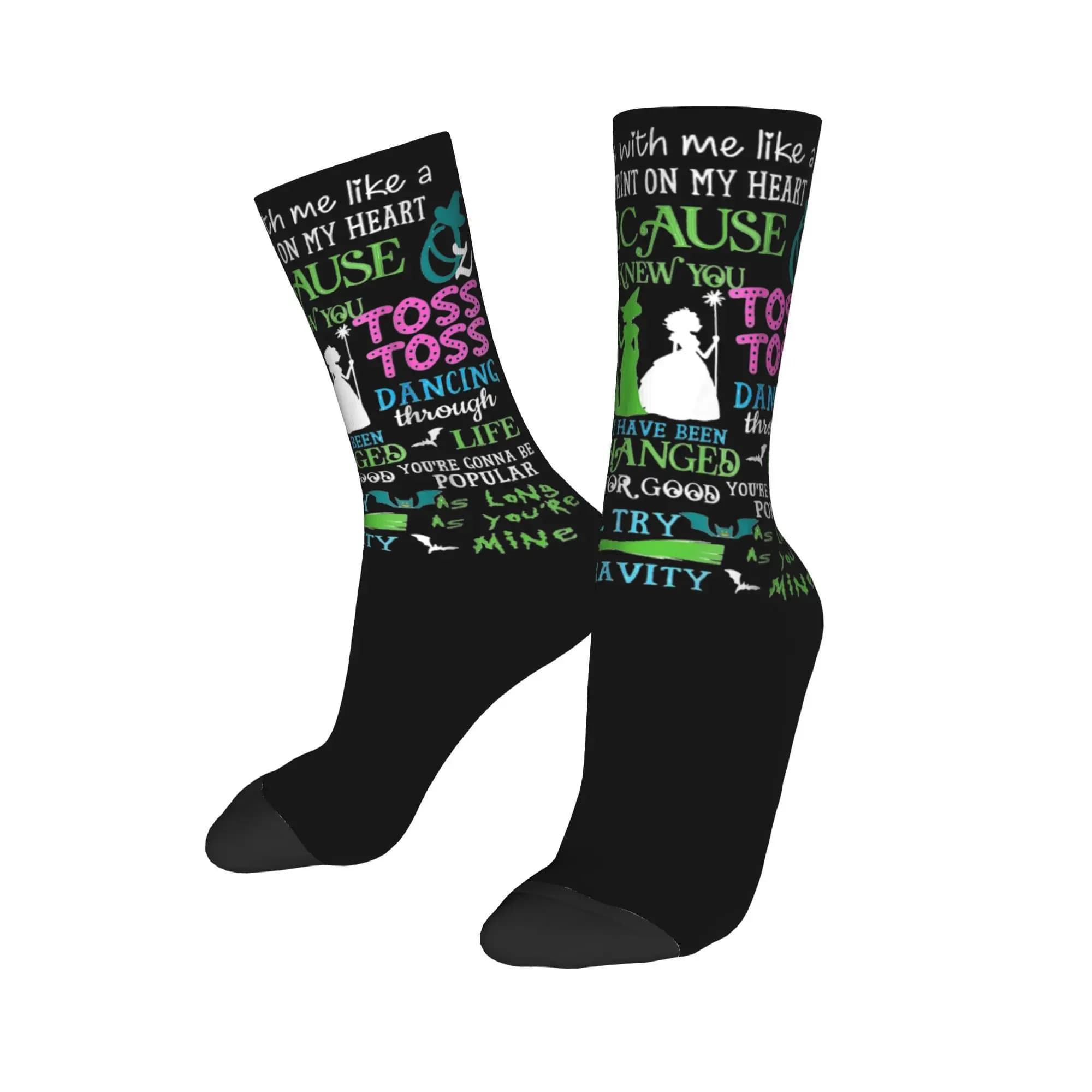 Halloween Wicked Musical movie Theme Socks Merch for Women Men Cozy Stockings
