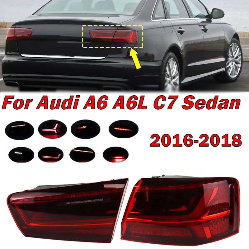 Car Taillight For Audi A6 C7 Sedan 2016-2018 Auto Rear Tail Light Warning Brake Lamp Dynamic Signal Lamp 4G5945093E 4G5945095E