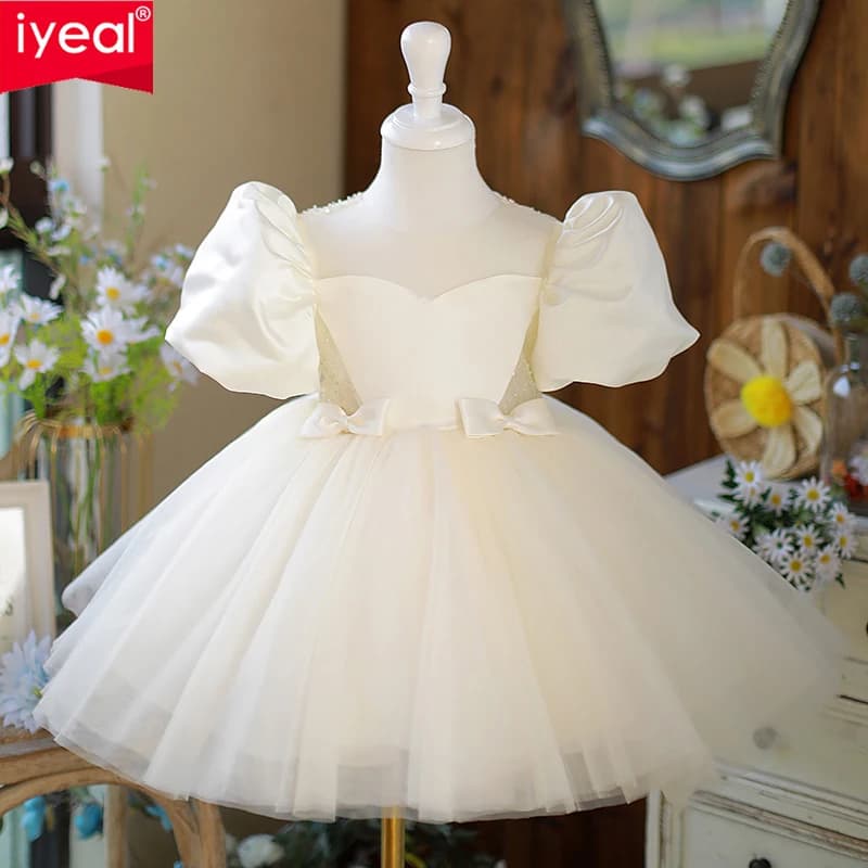 IYEAL Fashionable Wedding Birthday Baptism Easter Eid Party Girls Dress Children's Princess Beading Ball Gown Evening Dresses