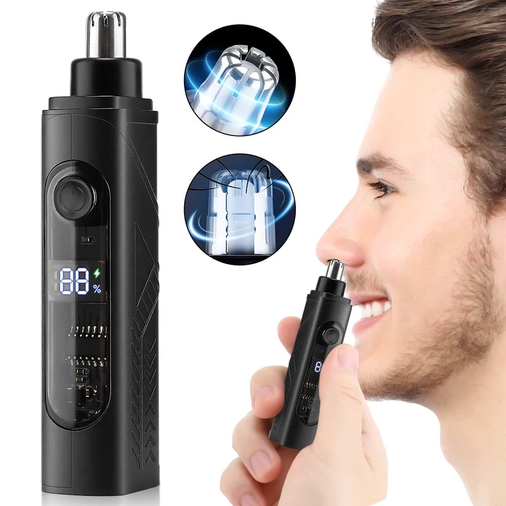 Electric Nose Hair Clipper Rechargeable Automatic Shaving Nose Trimmer Unisex Professional Washable Painless Nose Hair Trimmer