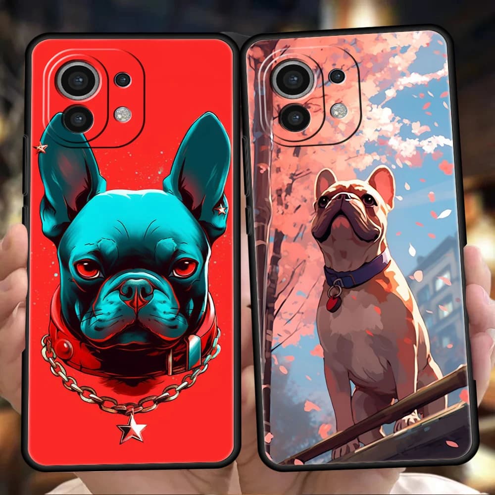 French Bulldog Phone Case for Xiaomi Mi 14 13 12 11 Ultra 13T 12T Poco C51 F3 F4 F5 X3 X4 NFC M3 Pro Lite 5G Silicone Cover Bags