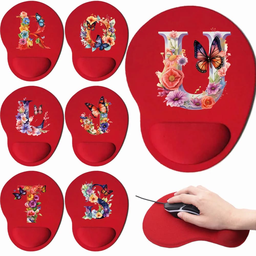 Red Wrist Guard Mouse Pad Office Desk Pad Fast Accurate Control Mousepad Memory Cotton Rebound Ultra Light Butterfly series