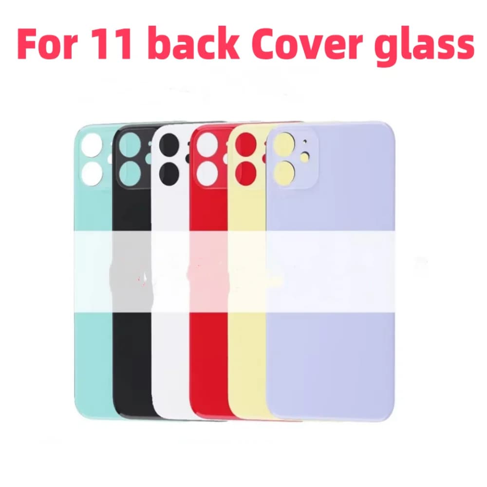 Back Glass+3M glue For IPhone 11 Back Cover Glass Fast Replacement High Quality Housing Battery Cover Big Hole Rear Glass