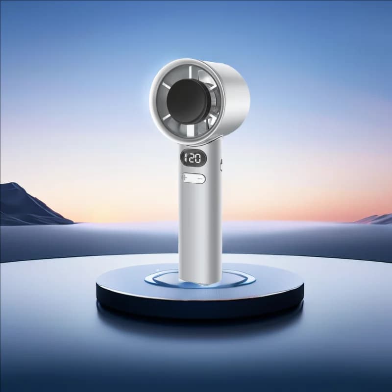 Portable Hand Fan , 120 Wind Speeds, Mini Bladeless Handheld Fan, USB Rechargeable Personal Highspeed Fans, Electric Eyelash Fan