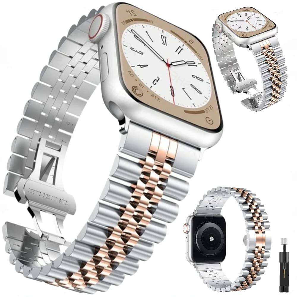 Stainless Steel Strap for Apple Watch Band 45mm 41mm Ultra 49mm 44mm 40mm 46mm 42mm 38mm Metal band iWatch Series 10 9 8 7 SE 6