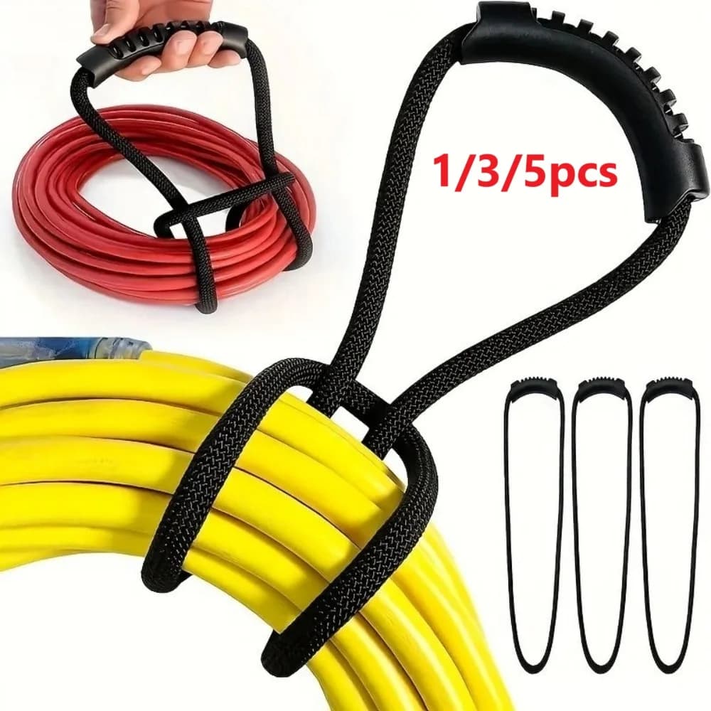 Storage Strap Heavy-Duty Hook and Loop Cord Carrying Strap, Hanger, and Organizer with Handle for Pool Hoses Garden Hoses Cables