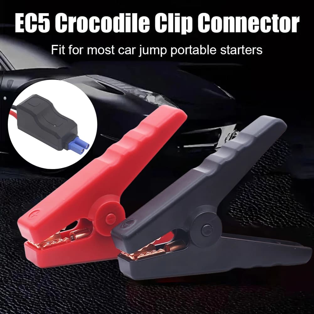 Car Emergency Start Power Clamp Wire EC5 Plug Connector 12V Car Jump Starter Smart Clip Cable Anti Reverse Alligator Clip 1Pcs