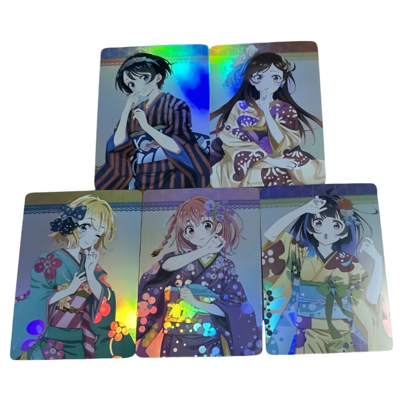Mizuhara Chizuru 5Pcs Flash Card Asami Nanami Sakurasawa Sumi Diy Refractive Series Action Toy Figures Anime Game Collection