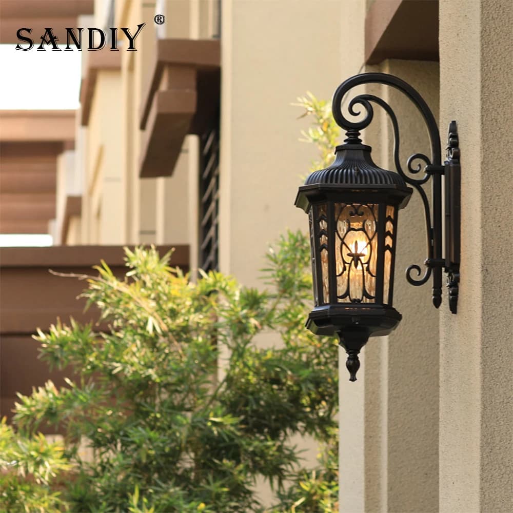 SANDIY Retro Outdoor Wall Lights Europe Villa Sconce Lamp Waterproof IP65 Exterior Garden Lighting Yard Corridor Porch Luminaire