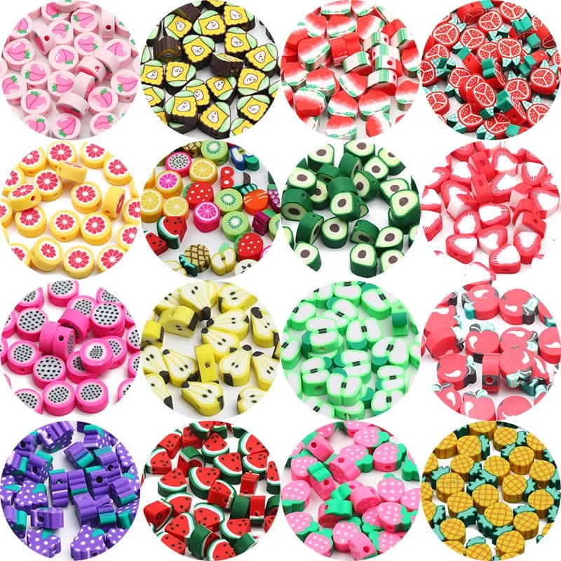 20/50/100pcs 10mm Mixed Fruit Clay Spacer Beads Polymer Clay Beads For Jewelry Making Diy Bracelet Necklace Handmade Accessories