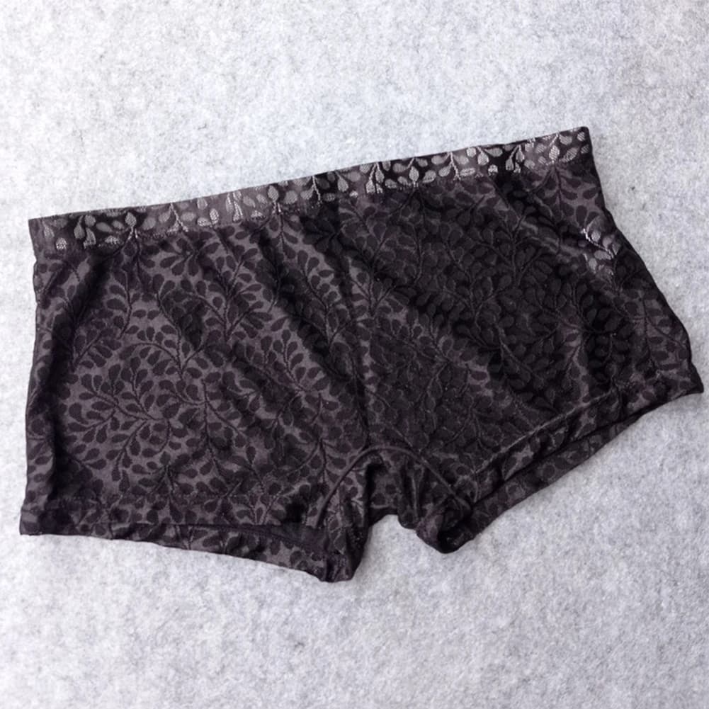 Sexy Men Sissy Lace Boxers Transparent Super-thin Sheer Pouch G-String Low Rise Briefs Elasticity Underwear Erotic Panties