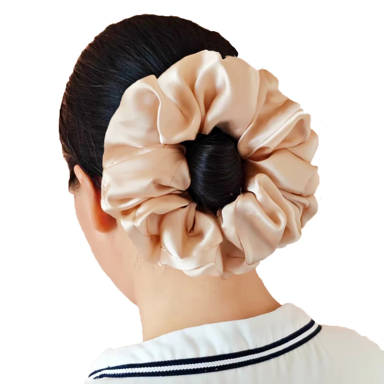Fashion Oversized 16cm 20g Scrunchies for Women Satin Elastic Hair Ties Ponytail Holder Headwear Chouchou Cheveux Femme Plus Big