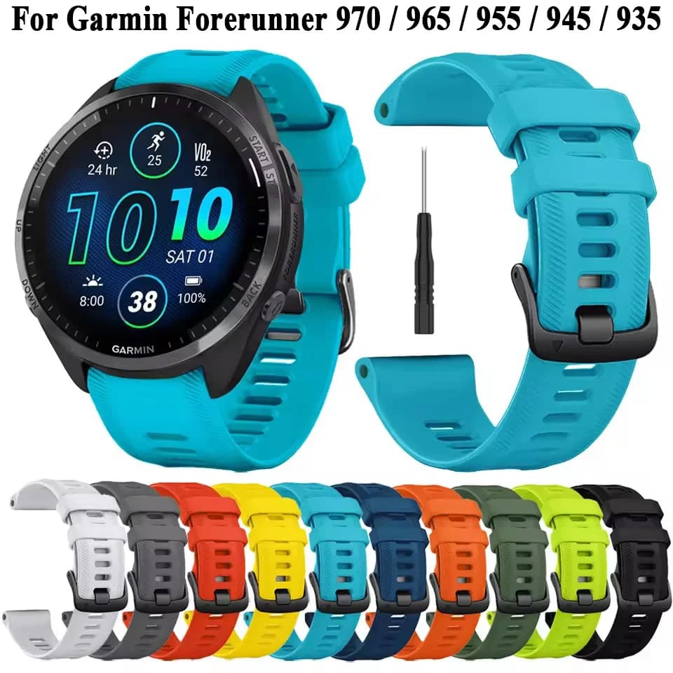 Sports Silicone Strap For Garmin Forerunner 965 955 Solar 970 945 935 745 Strap Watch Band 22mm Replacement Wristband Bracelet