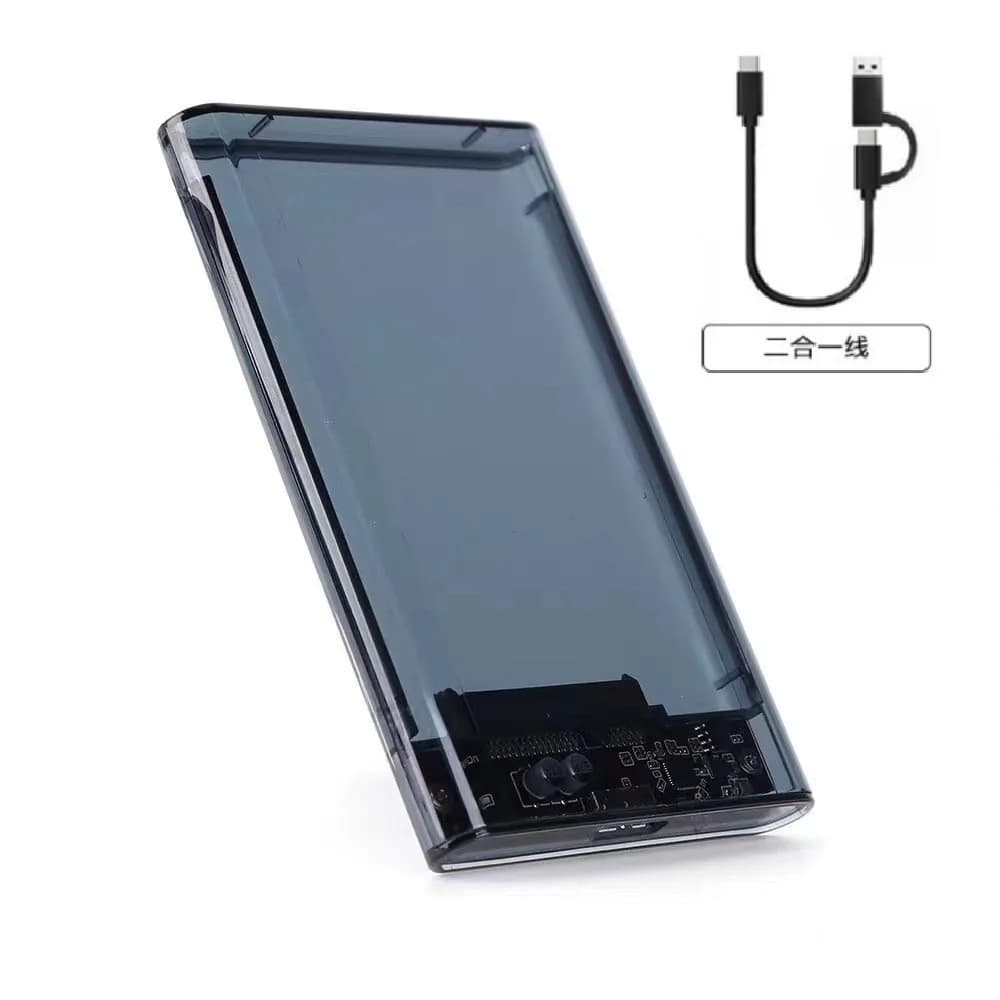 USB 3.0 Transparent HDD Enclosure 2.5" ,Type C Micro Cable External Hard Drive Disk Case 2.5 Inch SATA Box HDD SSD Computer