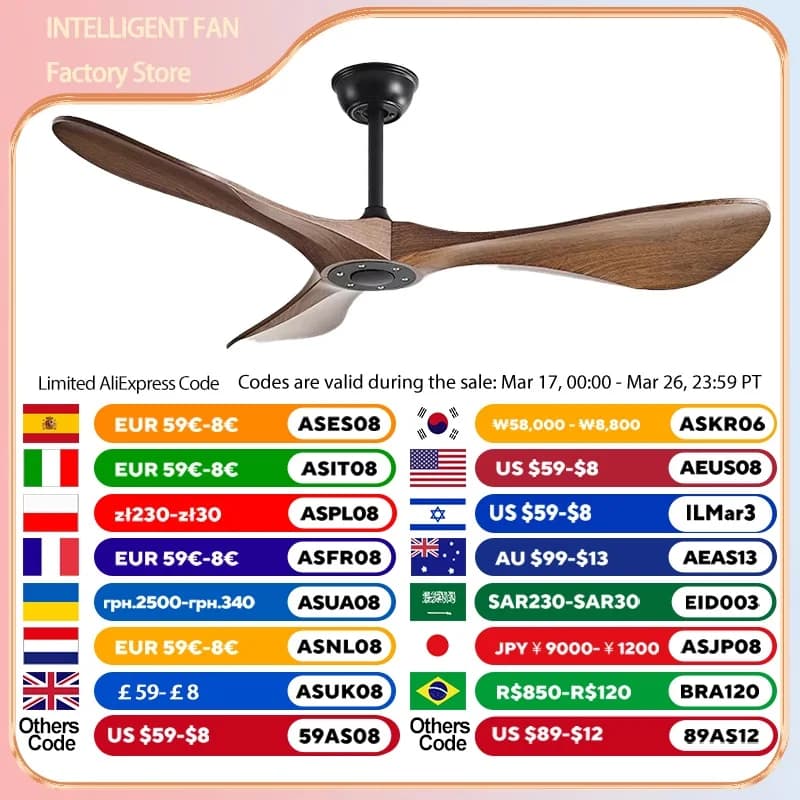 Elegantly Crafted 52-Inch Ceiling Fan with Robust ABS Blades, Powered by Efficient DC Motor-35W Perfectly Suited for Restaurants