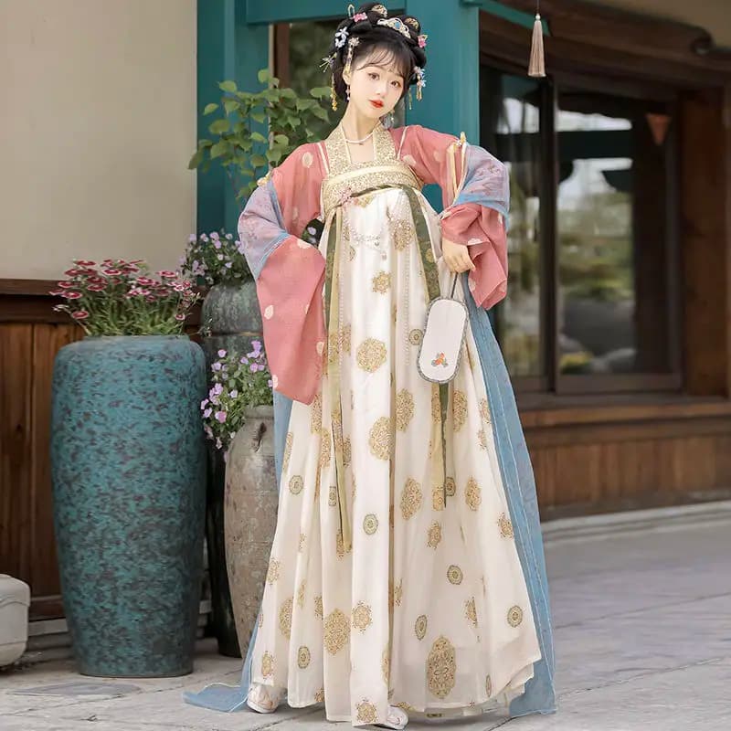 Ancient Chinese Style Traditional Women's Han Costume Women Elegant Floral Hanfu Set Women Vintage Oriental Hanfu Dress Set