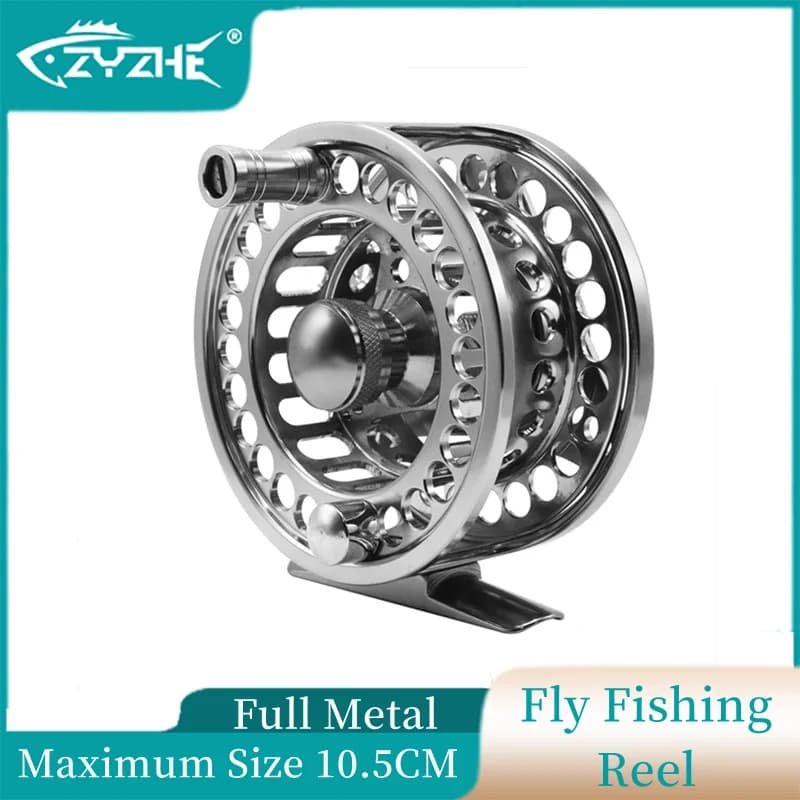 ZYZ Fly Fishing Reels Full-metal Front Spinning Maximum Size 10.5CM All Aluminium Alloy Fly Reel Flyfishing Wheel For Carp Pike