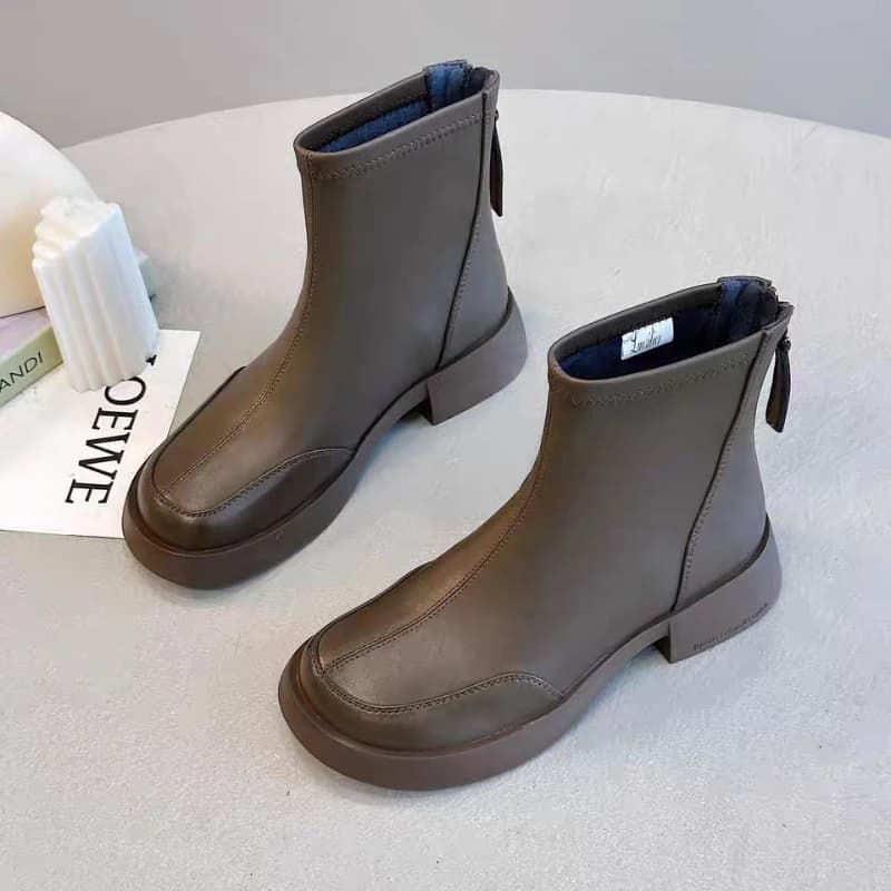 Autumn Winter Ankle Boots Women Britain Retro Round Toe Fashion Chelsea Boots Female New Low Heels Platform Shoes Botas De Mujer