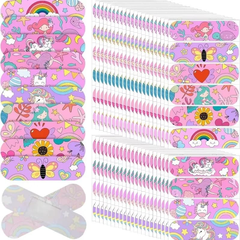 100pcs/set Cartoon Kawaii Girls Horse Prints Band Aid Skin Dressing Tape Patch Strips Adhesive Bandages Plasters Woundplast