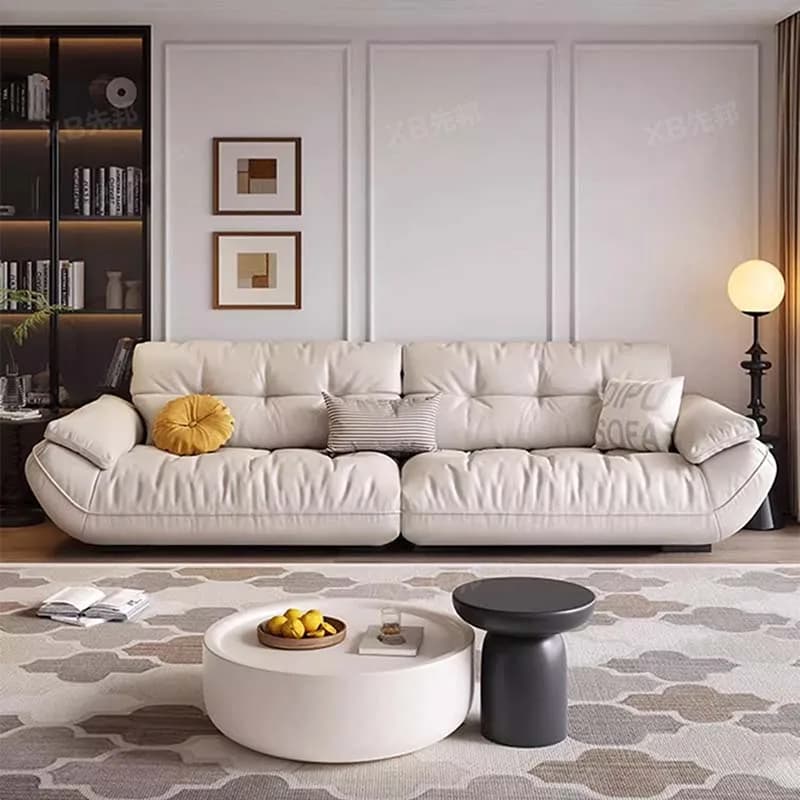 Sectional Living Room Sofa Genuine Leather Comfortable Lounge Sofa Luxury Minimalist Divano Soggiorno Di Lusso Room Decor