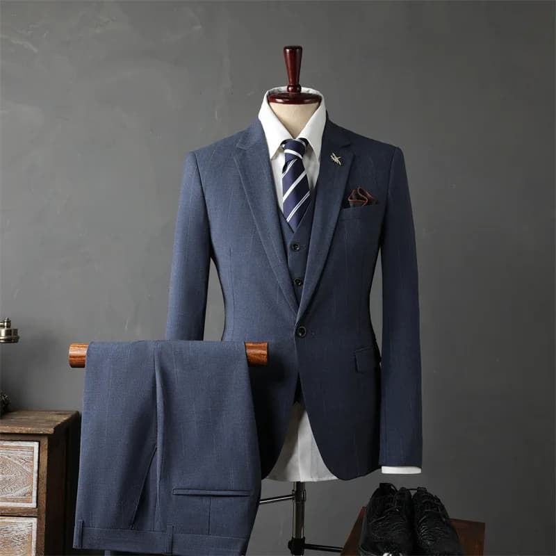 (44) Customized 2024 Autumn New Style Suits for Men Three-piece Suits for Casual Business Wedding Groomsmen