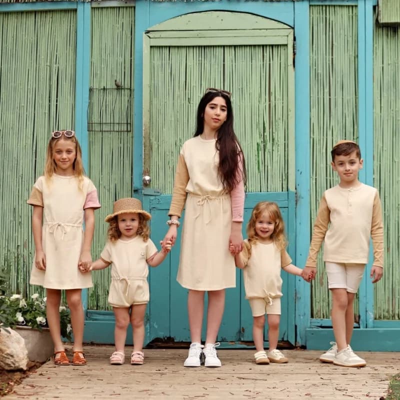 Mail's 2025 New Designs Boys Girls Matching Clothes Cotton Clothes with Embroidery Dress T shirt Romper One Set