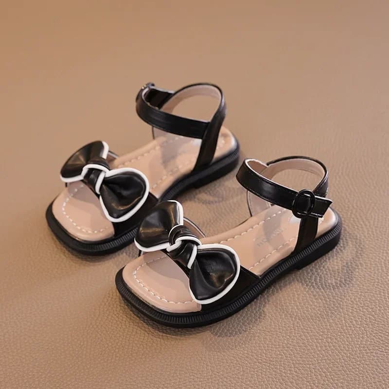 Children's Summer Sandals Fashion Sweet Bowknot Girls School Causal Flat Sandals Versatile Kids Soft Bottom Beach Shoes Open-toe