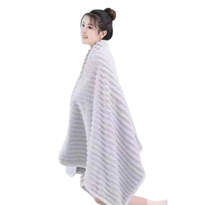 High Quality Jelly Velvet Absorbent Coral Velvet Bath Towel, Household Thickened Non Shedding Plush Set Bathrobe