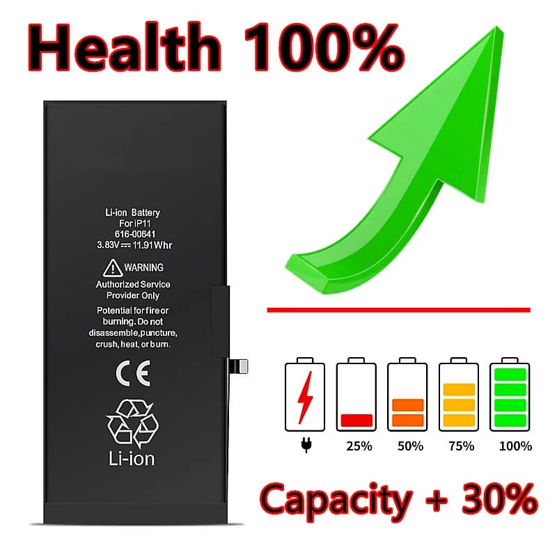 Battery For Apple 8 8plus X Xr Xs Max 11 12 Pro 13 MIni 14 Plus 15 SE2 SE3 Lithium Replacement Bateria For iphone 11 Batteries