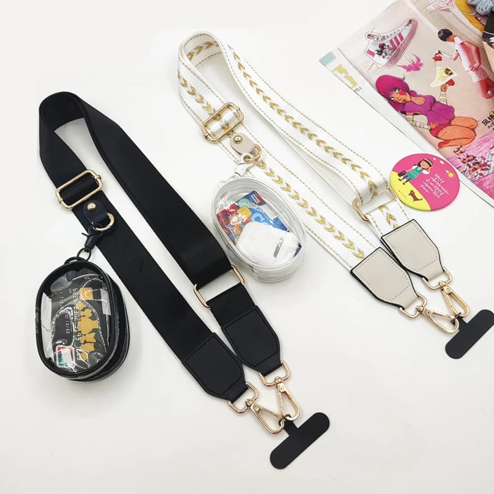 Adjustable Long Mobile Phone Lanyard Crossbody Card Neck Cord Clip Hang Lanyard With Transparent Storage Box Anti-lost Lanyard