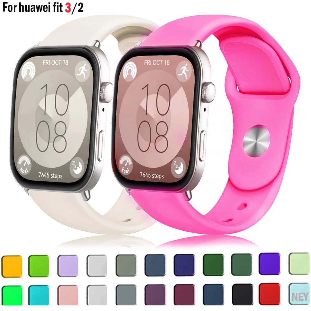 Silicone Band For Huawei Watch FIT 3 Strap smartwatch sport waterproof correa for Huawei Watch fit 2 fit3 watchband Accessories