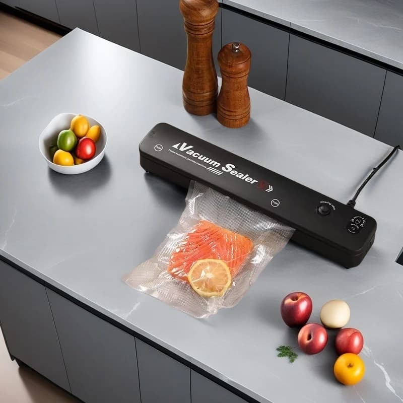2025 Black vacuum sealing machine 220V/110V electric vacuum sealant packaging machine, with vacuum bag link home food fresh