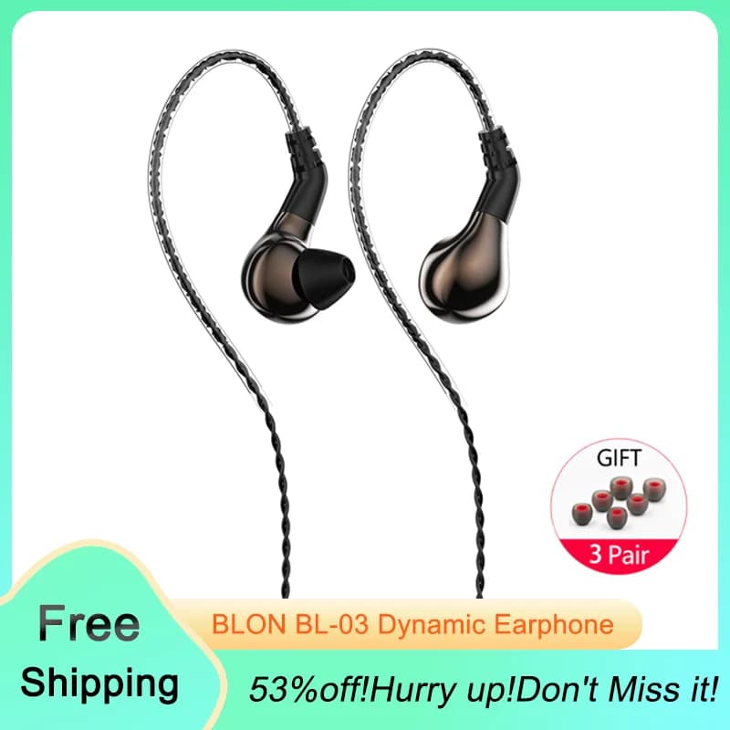BLON BL-03 BL03 10mm Carbon Diaphragm Dynamic In Ear Monitor Earphone Gaming Headphone Wired Earbuds Headset bl01 bl05 bl07 iem