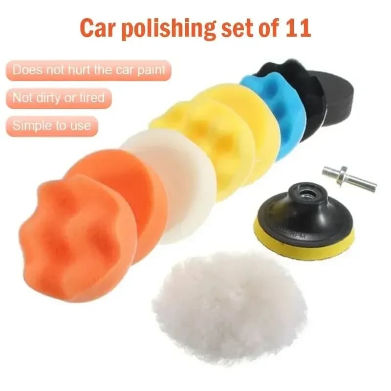 Professional Car Polishing Sponge Pad Set – Multi-Use Buffing & Waxing Accessories for Angle Grinder & Drill Machines