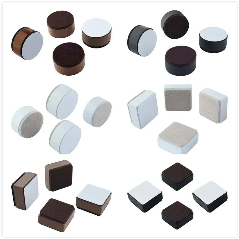 4pcs Furniture Riser Pad Round/Square Solid Carbon Steel Bed Table Chair Sofa Lift Add 30mm Height Self-adhesive Protect Floor