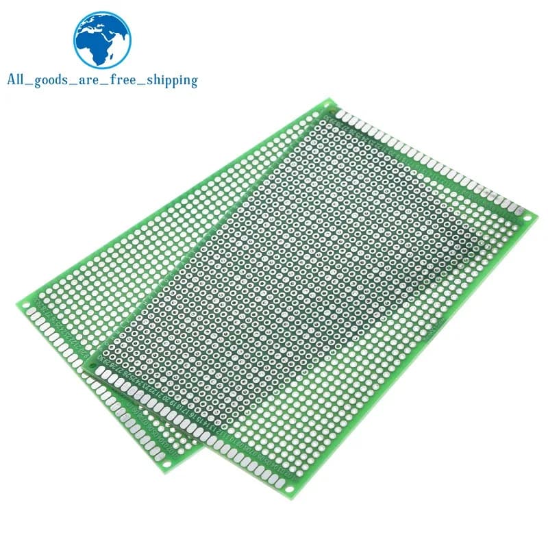 TZT  8x12cm 80x120 mm Double Side Prototype plate Universal Board Protoboard For Arduino
