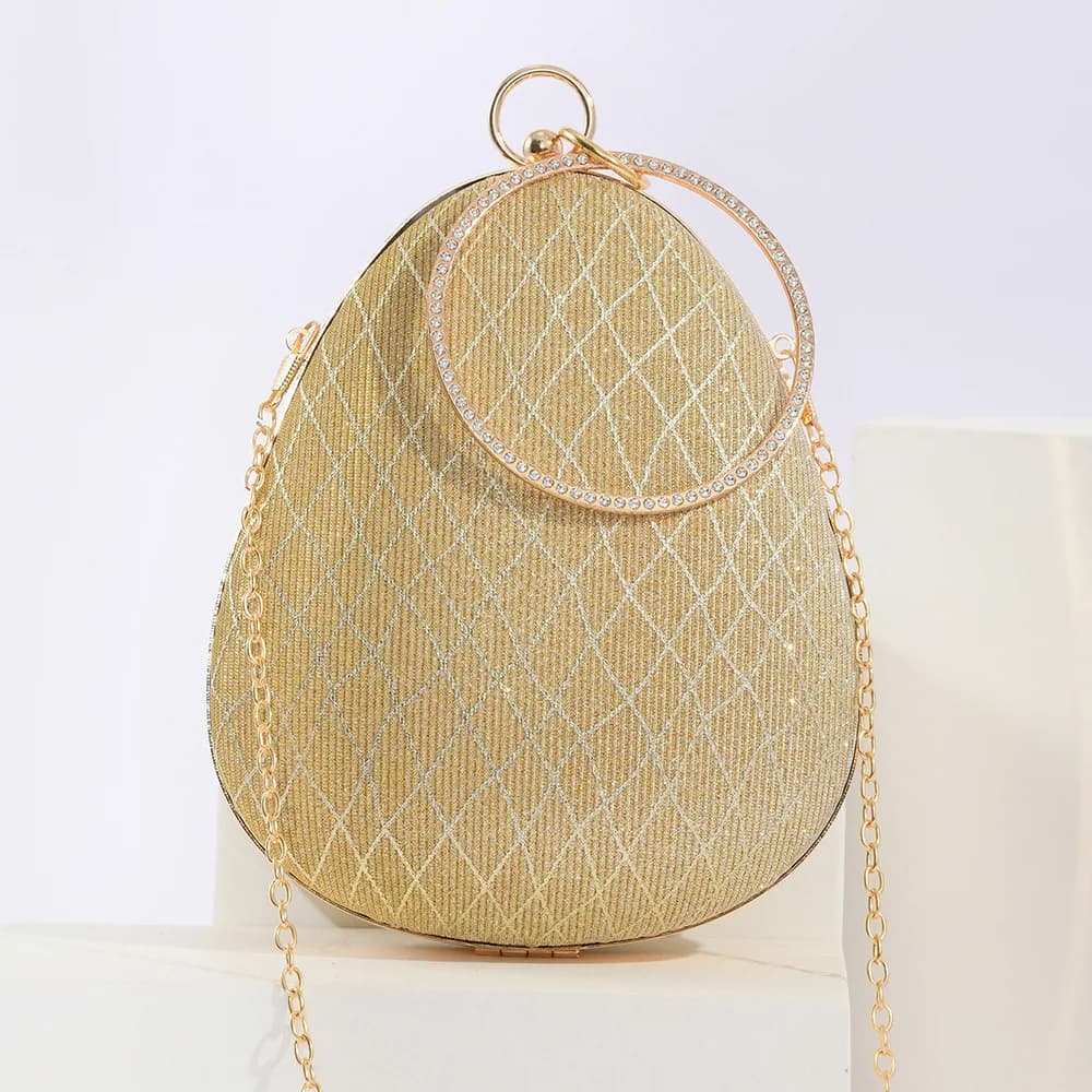 2023 New Women Egg Shaped Clutch Bags Sequins Wedding Dinner Wallets Chain Bling Party Dinner Purse Drop Shipping