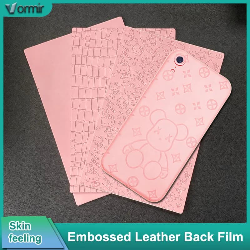 VORMIR Skin-Feeling Leather Back Film for Phone Screen Protector Cutting Machine Embossed Real Stickers for Back Glass Cover
