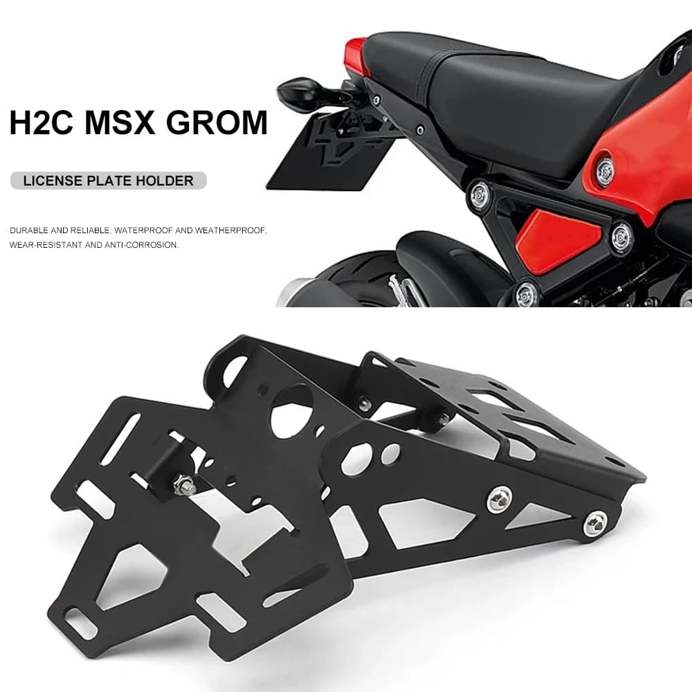 FOR H2C MSX GROM Tail Fender Eliminator License Plate Holder LED Light For HONDA H2C Msx Grom 2020 2021 2022 New Motorcycle