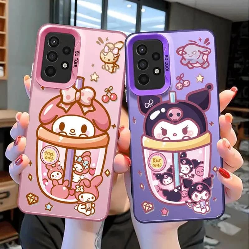 Cute Kuromi Melody Case for Samsung Galaxy S24 S23 S22 S21 S20 Note20 Ultra Plus FE M31 4G 5G Matte Shockproof Back Cover