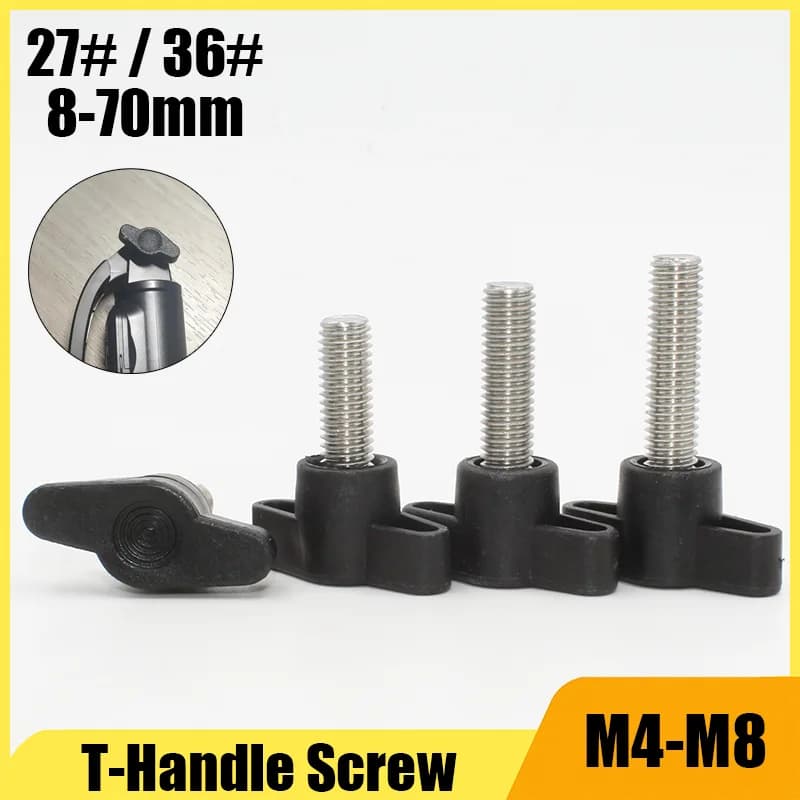 A2-70 304 Stainless Steel Hand Tighten Handle Bolts Z-handle Bakelite Hand Knob Mechanically Adjustable Thumb Screws M4 M5 M6 M8