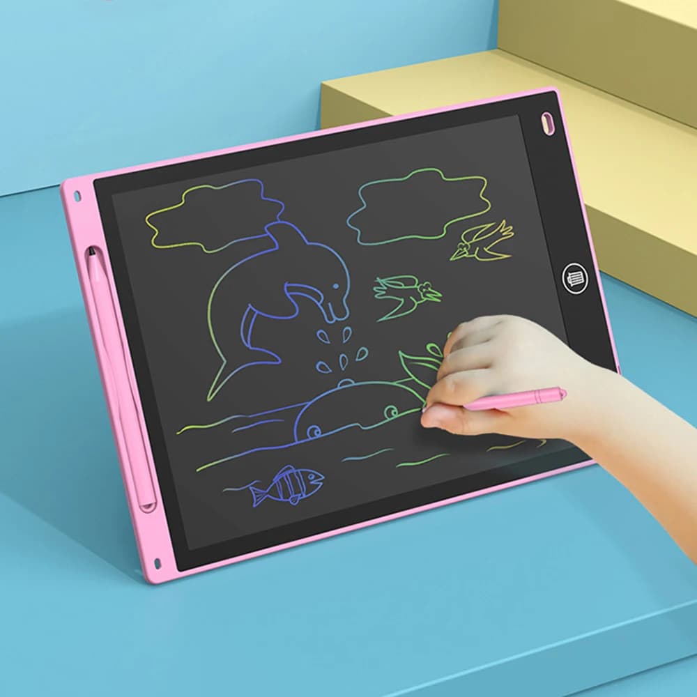 12 Inch Colorful Toddler Doodle Board Drawing Tablet, Erasable Reusable Electronic Drawing Pads Doodle Pad Toys for Kids Adults