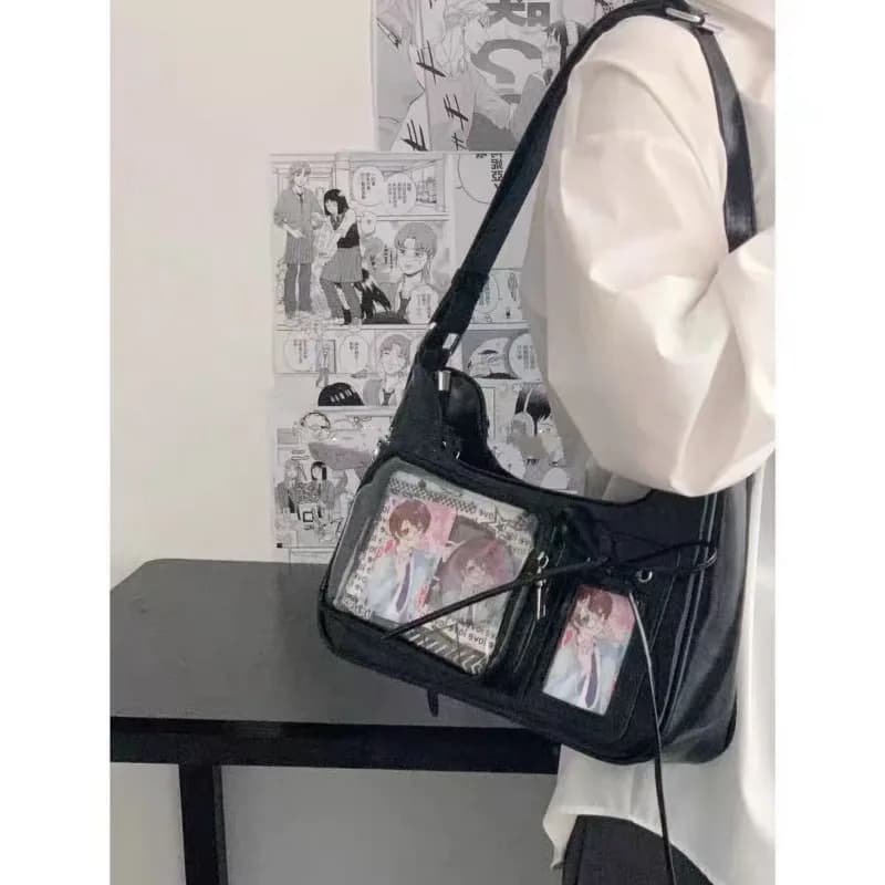 Y2k Japanese Harajuku Shoulder Bag Womens Transparent Ita Bag Girls School Crossbody Bags for Women Female Designer Handbags