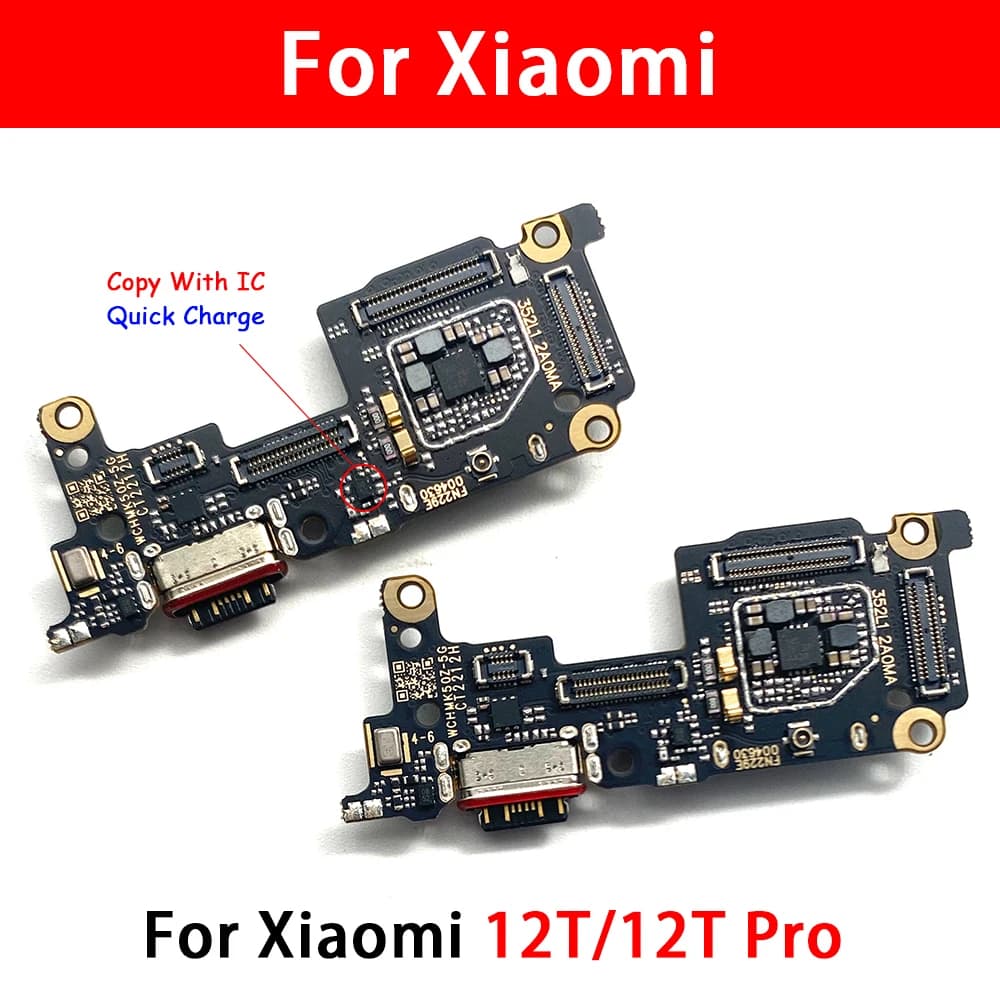 USB Port Charger Dock Plug Connector Charging Board FLex Cable Mic Microphone Board For Xiaomi Mi 12T Mi 12T Pro
